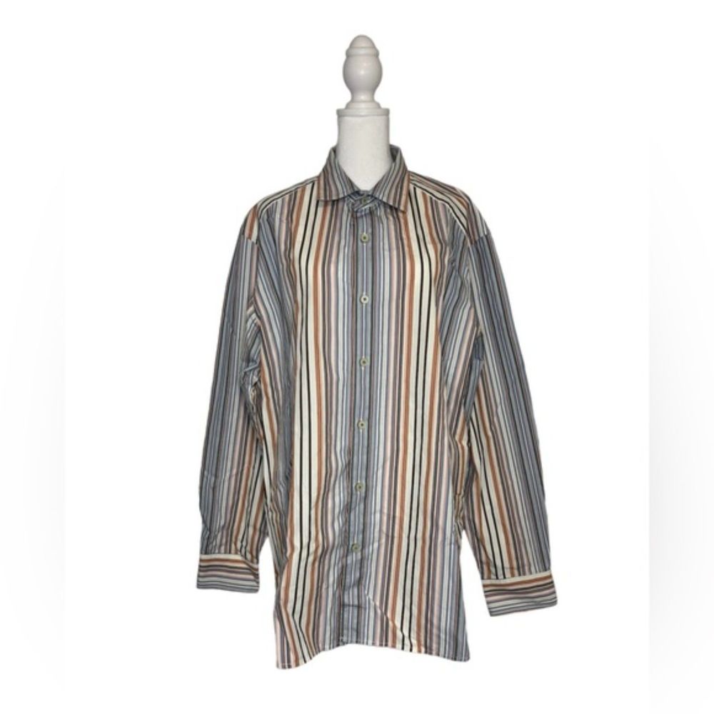 Tommy Bahama Striped Button Down Long Sleeve 100% Cotton Shirt
